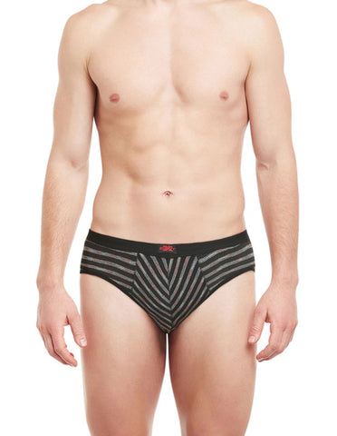 Body X Striped Briefs-BX09B-Melange Stripe