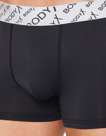 BodyX Men Solid Nylon Lycra Trunks-BX101T-BLACK