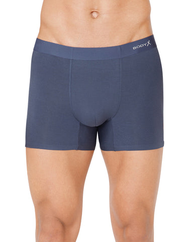 BodyX Men Solid Micro Modal Spandex Trunks-BX111T-GRY