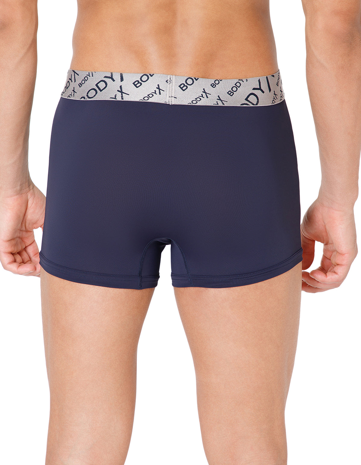 BodyX Men Solid Nylon Lycra Trunks-BX101T-NAVY