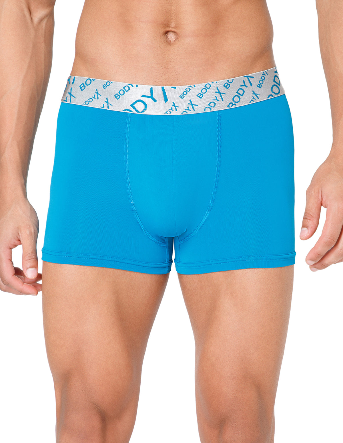 BodyX Men Solid Nylon Lycra Trunks-BX101T-TEAL