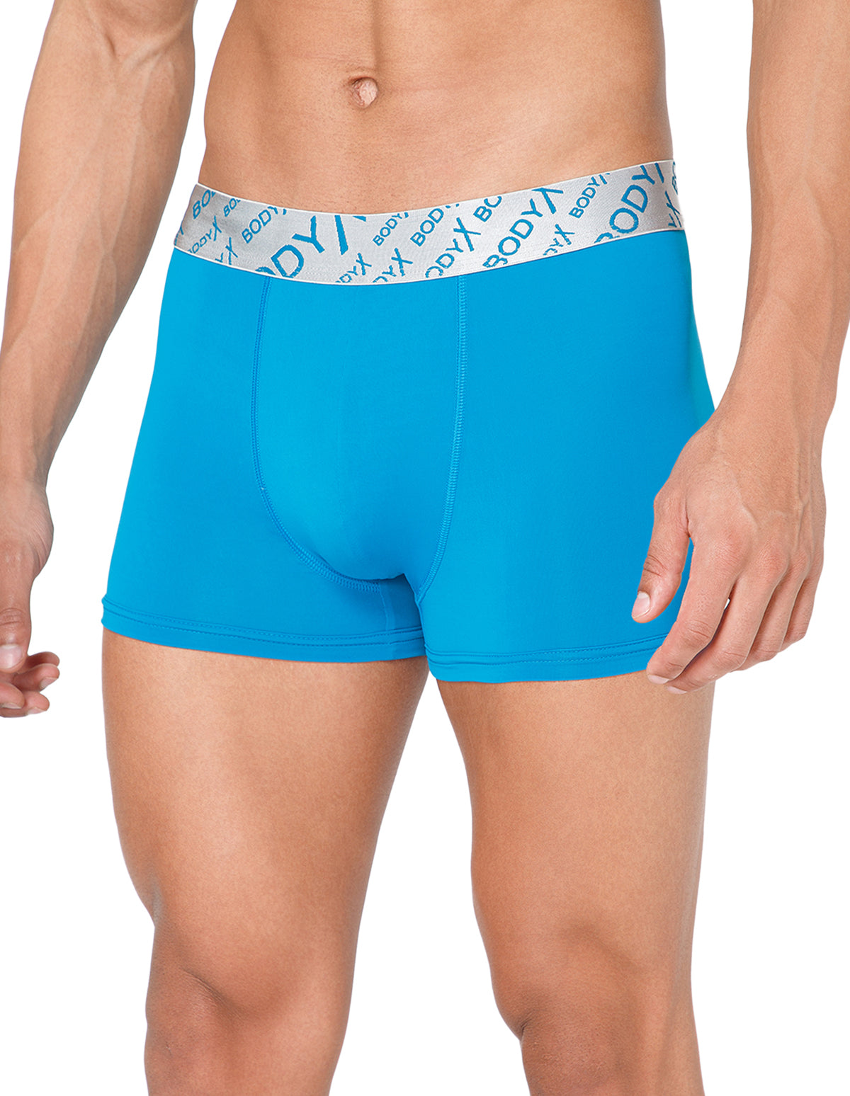 BodyX Men Solid Nylon Lycra Trunks-BX101T-TEAL