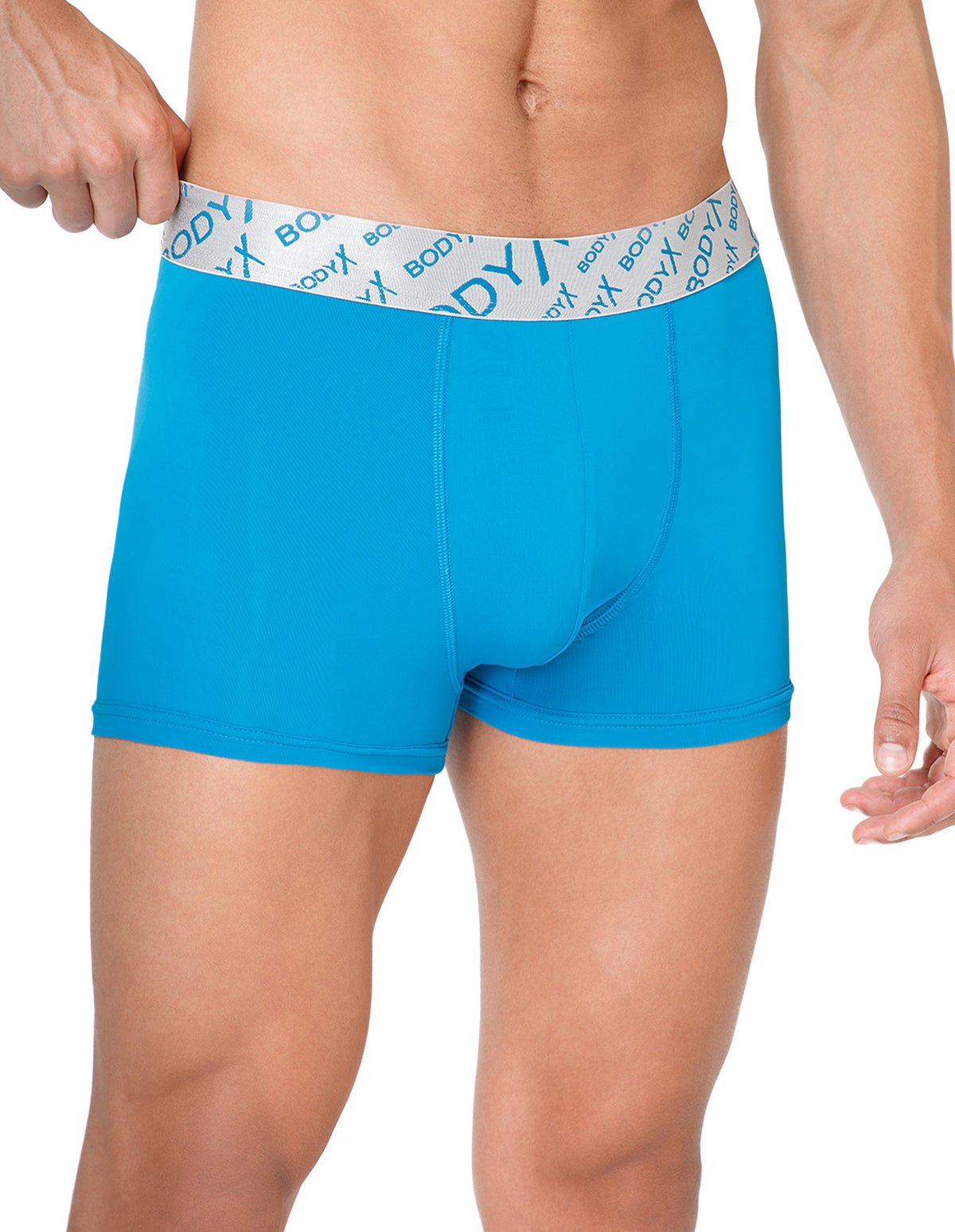 BodyX Men Solid Nylon Lycra Trunks-BX101T-TEAL