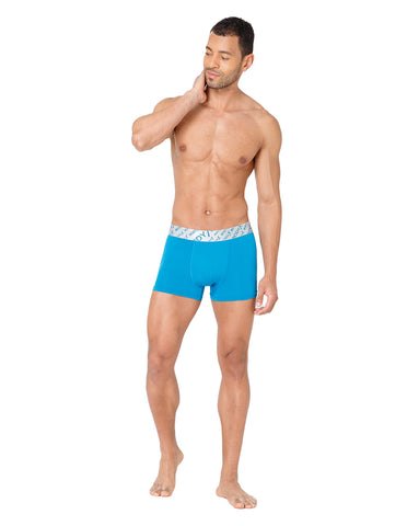 BodyX Men Solid Nylon Lycra Trunks-BX101T-TEAL