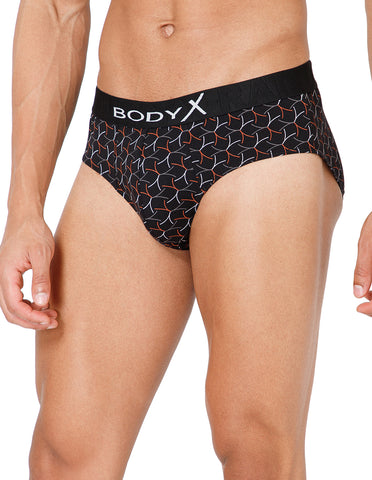 BodyX Men Printed Cotton Super combed Brief-BX1101B-P10-ASSORTED