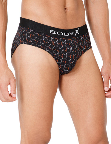 BodyX Men Printed Cotton Super combed Brief-BX1101B-P10-ASSORTED