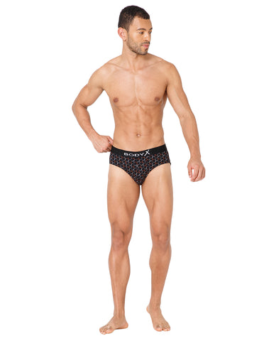 BodyX Men Printed Cotton Super combed Brief-BX1101B-P10-ASSORTED