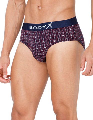 BodyX Men Printed Cotton Super combed Brief-BX1101B-P1-ASSORTED