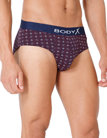BodyX Men Printed Cotton Super combed Brief-BX1101B-P1-ASSORTED