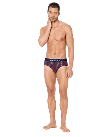 BodyX Men Printed Cotton Super combed Brief-BX1101B-P1-ASSORTED