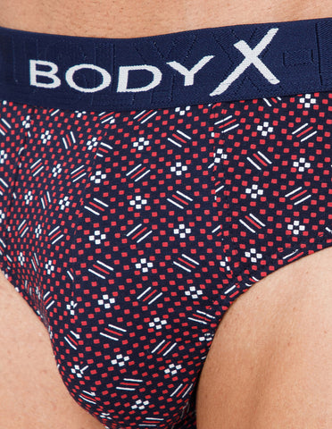 BodyX Men Printed Cotton Super combed Brief-BX1101B-P1-ASSORTED