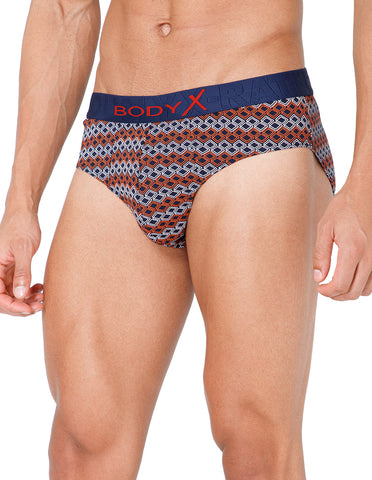 BodyX Men Printed Cotton Super combed Brief-BX1101B-P2-ASSORTED