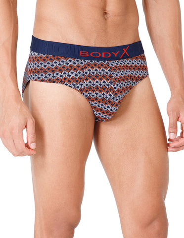 BodyX Men Printed Cotton Super combed Brief-BX1101B-P2-ASSORTED