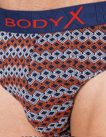 BodyX Men Printed Cotton Super combed Brief-BX1101B-P2-ASSORTED