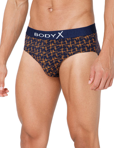 BodyX Men Printed Cotton Super combed Brief-BX1101B-P3-ASSORTED