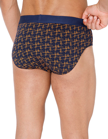 BodyX Men Printed Cotton Super combed Brief-BX1101B-P3-ASSORTED