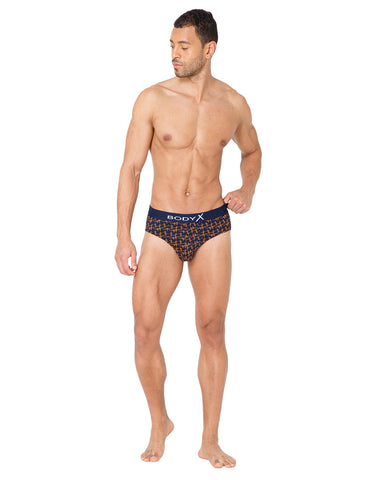 BodyX Men Printed Cotton Super combed Brief-BX1101B-P3-ASSORTED