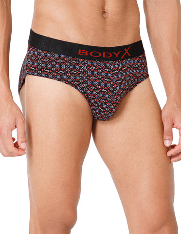 BodyX Men Printed Cotton Super combed Brief-BX1101B-P4-ASSORTED