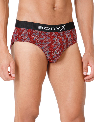 BodyX Men Printed Cotton Super combed Brief-BX1101B-P5-ASSORTED