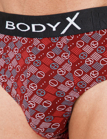 BodyX Men Printed Cotton Super combed Brief-BX1101B-P5-ASSORTED