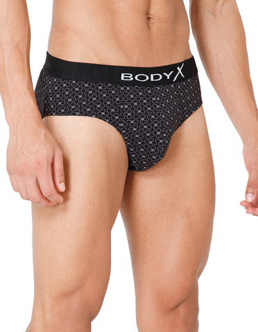 BodyX Men Printed Cotton Super combed Brief-BX1101B-P6-ASSORTED