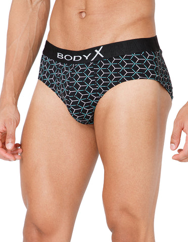 BodyX Men Printed Cotton Super combed Brief-BX1101B-P7-ASSORTED