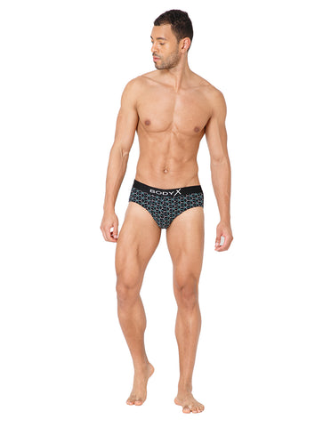BodyX Men Printed Cotton Super combed Brief-BX1101B-P7-ASSORTED