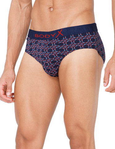 BodyX Men Printed Cotton Super combed Brief-BX1101B-P8-ASSORTED
