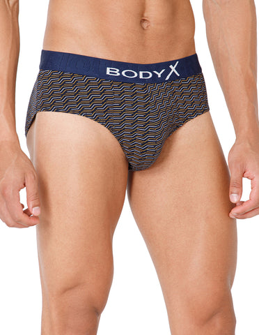 BodyX Men Printed Cotton Super combed Brief-BX1101B-P9-ASSORTED