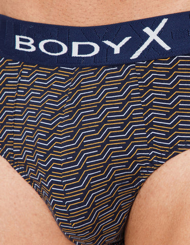 BodyX Men Printed Cotton Super combed Brief-BX1101B-P9-ASSORTED