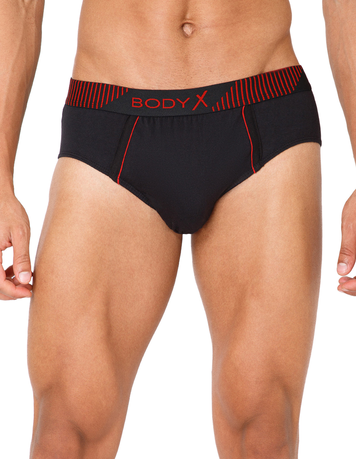 BodyX Men Solid Cotton Super combed Brief-BX1103B-BLK-ASSORTED