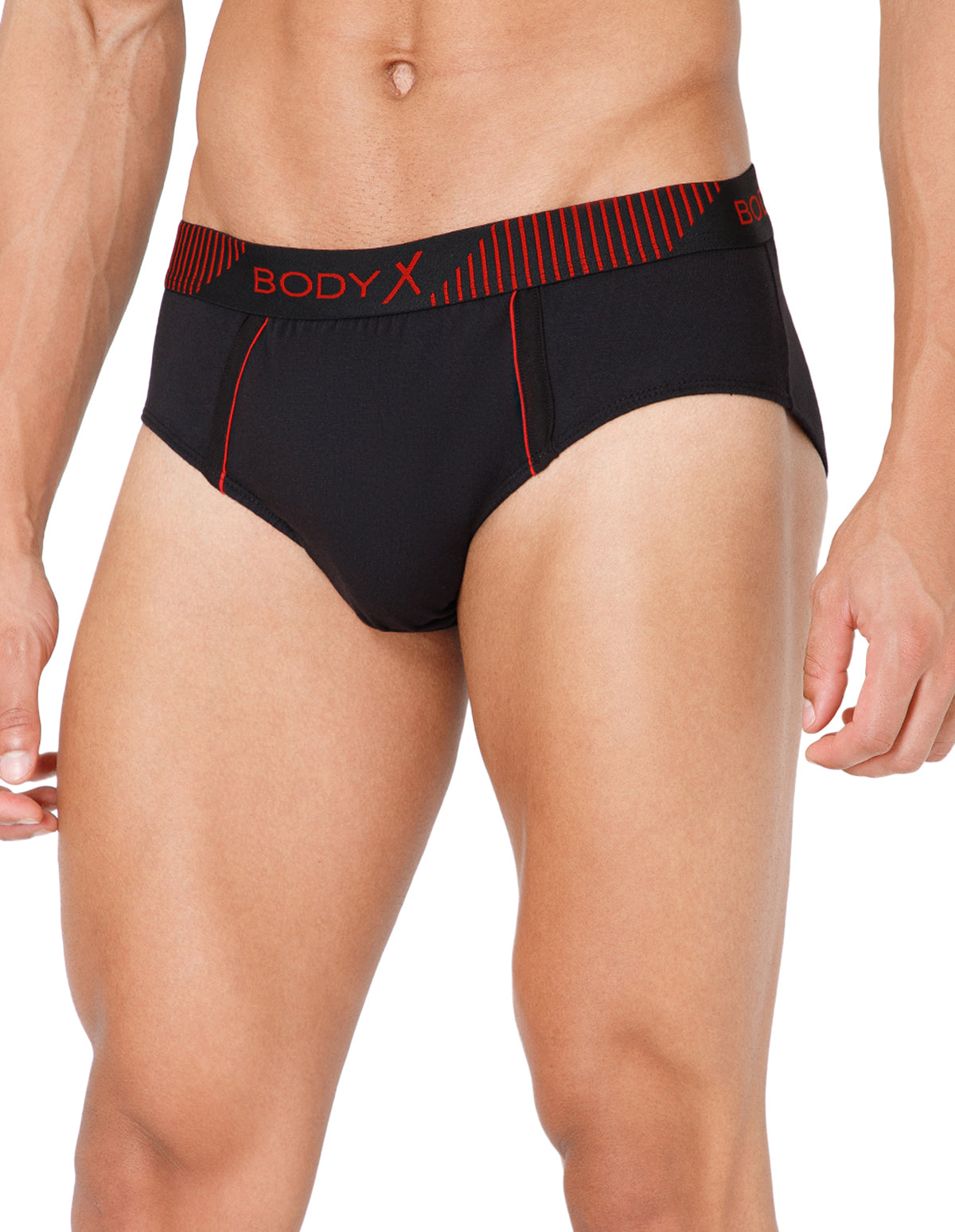 BodyX Men Solid Cotton Super combed Brief-BX1103B-BLK-ASSORTED