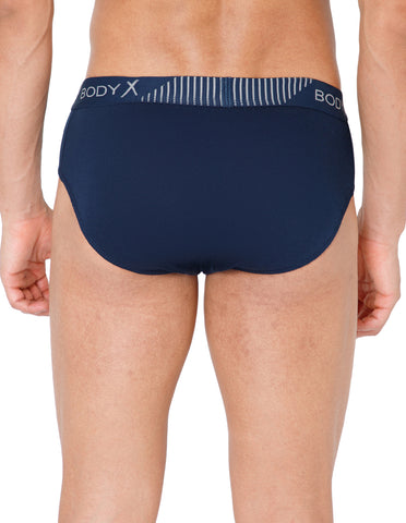 BodyX Men Solid Cotton Super combed Brief-BX1103B-BLUE-ASSORTED