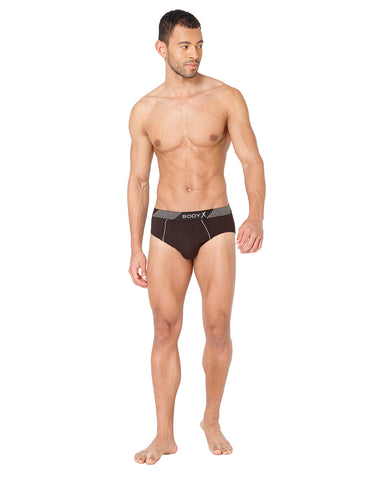 BodyX Men Solid Cotton Super combed Brief-BX1103B-BRWN-ASSORTED
