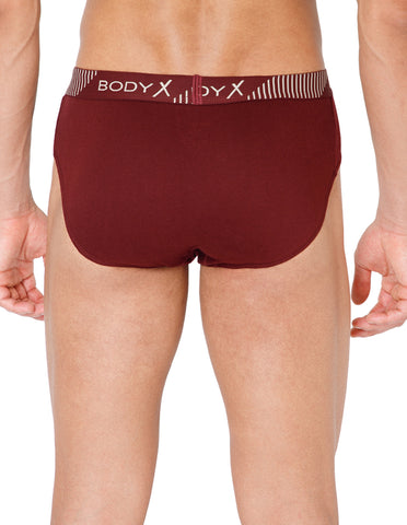 BodyX Men Solid Cotton Super combed Brief-BX1103B-MARN-ASSORTED