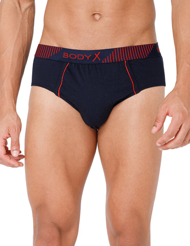BodyX Men Solid Cotton Super combed Brief-BX1103B-NVY-ASSORTED