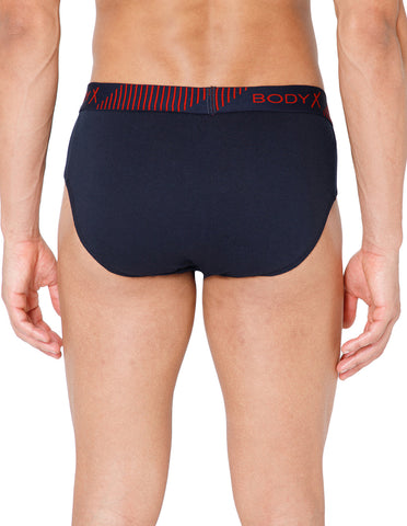BodyX Men Solid Cotton Super combed Brief-BX1103B-NVY-ASSORTED
