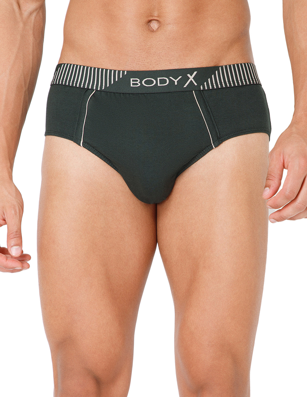 BodyX Men Solid Cotton Super combed Brief-BX1103B-OLV-ASSORTED