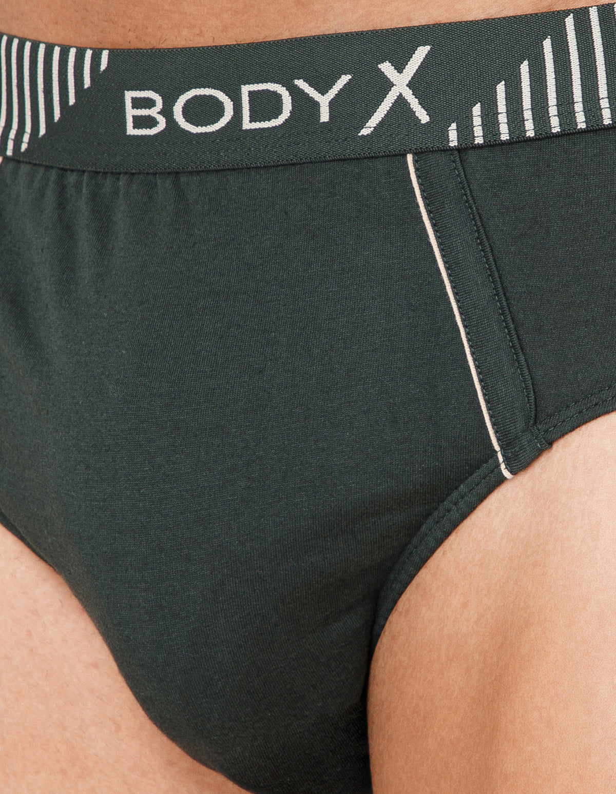 BodyX Men Solid Cotton Super combed Brief-BX1103B-OLV-ASSORTED