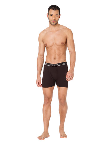 BodyX Men Solid Cotton Super combed Trunk-BX1106T-BRWN-ASSORTED