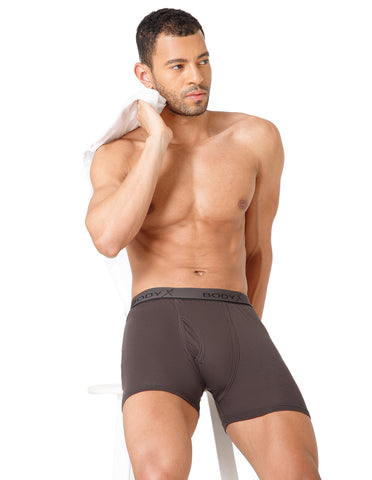 BodyX Men Solid Cotton Super combed Trunk-BX1106T-COAL-ASSORTED