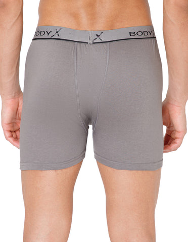 BodyX Men Solid Cotton Super combed Trunk-BX1106T-GREY-ASSORTED