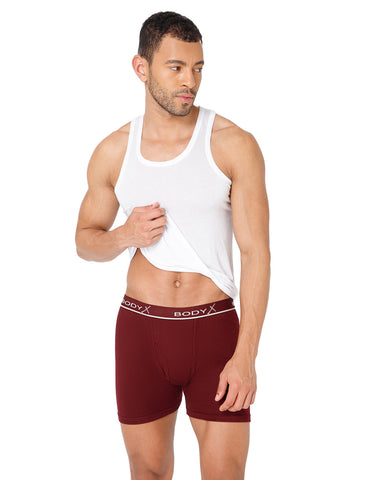 BodyX Men Solid Cotton Super combed Trunk-BX1106T-MARN-ASSORTED