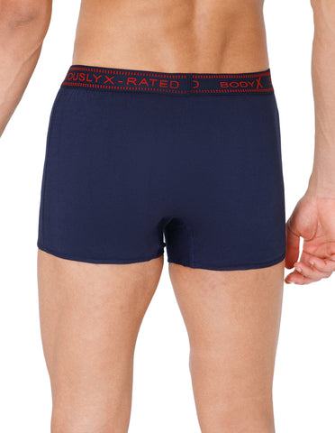 BodyX Men Solid Cotton Super combed Trunk-BX1115T-ABLUE-ASSORTED