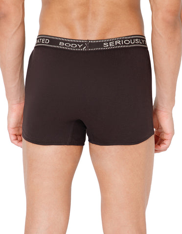 BodyX Men Solid Cotton Super combed Trunk-BX1115T-DBRWN-ASSORTED