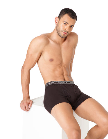 BodyX Men Solid Cotton Super combed Trunk-BX1115T-DBRWN-ASSORTED