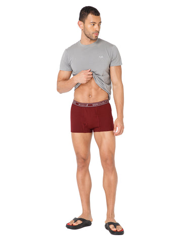 BodyX Men Solid Cotton Super combed Trunk-BX1115T-MARN-ASSORTED