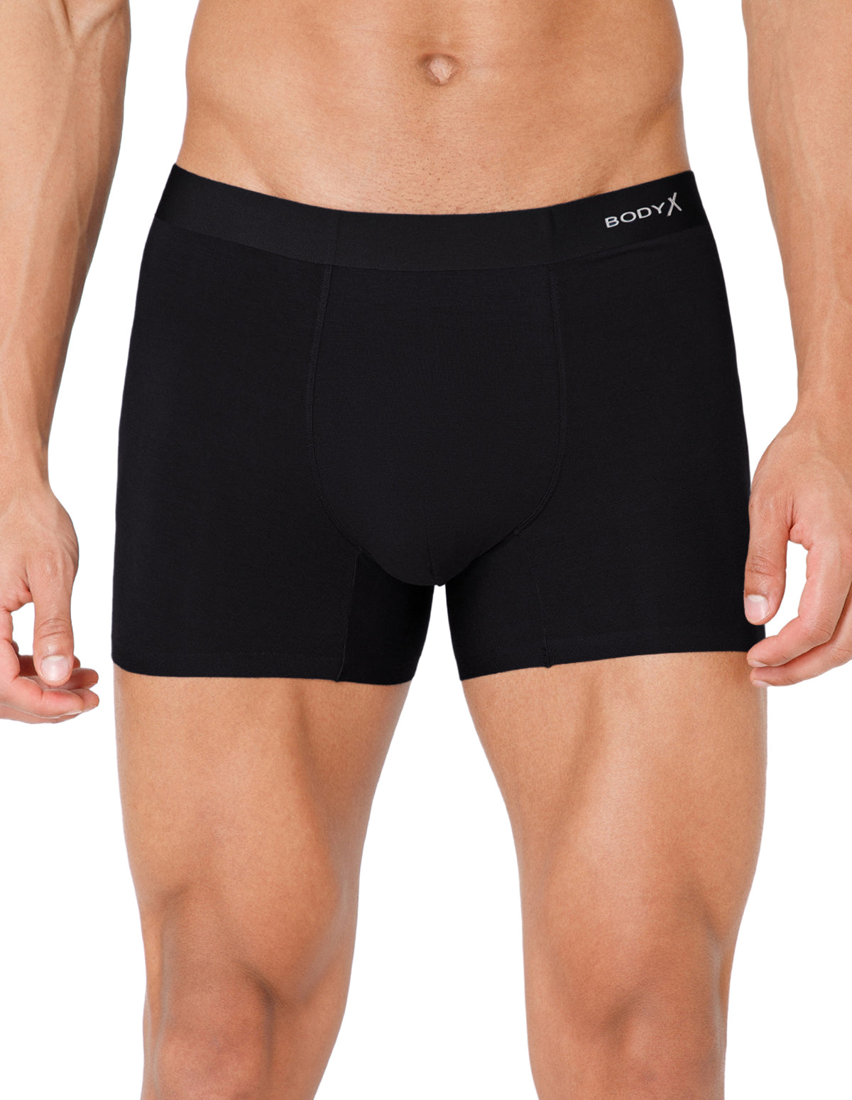 BodyX Men Solid Micro Modal Spandex Trunks-BX111T-BLK