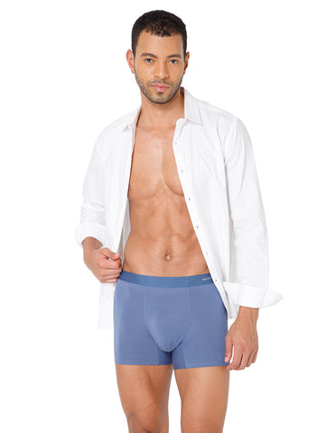 BodyX Men Solid Micro Modal Spandex Trunks-BX111T-BLUE-ASSORTED