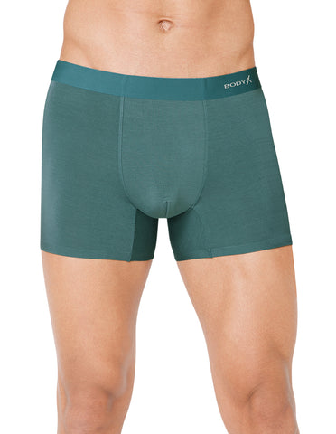 BodyX Men Solid Micro Modal Spandex Trunks-BX111T-GRN